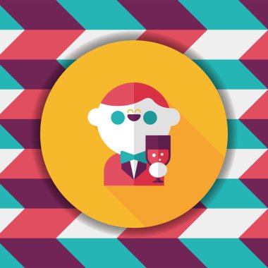 Düğün damat uzun gölge, eps10 düz simgesiyle