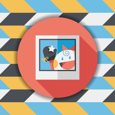 Uzun Gölge, eps10 ile yeni doğan fotoğraf düz simgesi