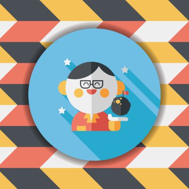 Uzay bilim adamları uzun gölge, eps10 düz simgesiyle