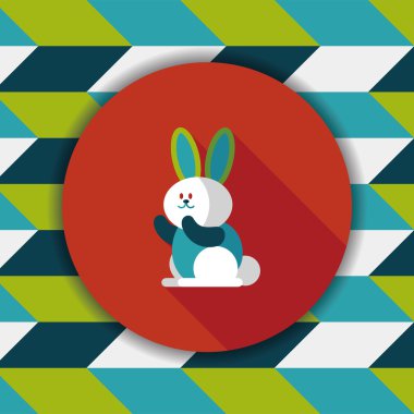 Uzun Gölge, eps 10 ile tavşan düz simgesi