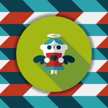 Düğün melek Korosu düz simgesiyle uzun gölge, eps10