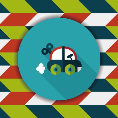 oyuncak araba düz simgesi ile uzun gölge, eps10