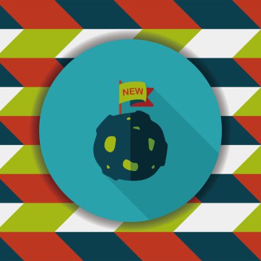 Uzun Gölge, eps10 ile alan gezegen düz simgesi