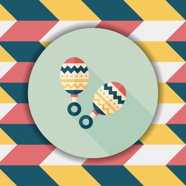 Bebek çıngırağı uzun gölge, eps 10 düz simgesiyle