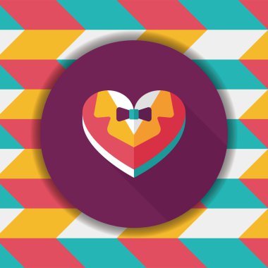 Düğün damat takım elbise uzun sha ile çerezleri düz simgesi kutu şeklinde