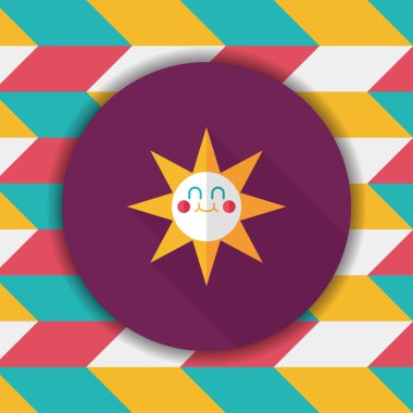 Uzun Gölge, eps10 güneş düz simgesiyle