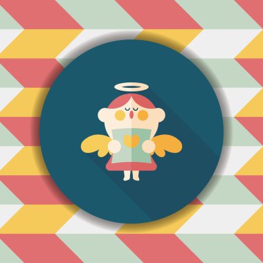 Düğün melek Korosu düz simgesiyle uzun gölge, eps10