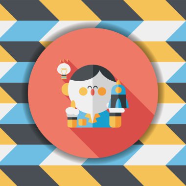 Uzay bilim adamları uzun gölge, eps10 düz simgesiyle