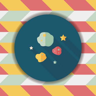 Uzun Gölge, eps10 ile alan göktaşı düz simgesi