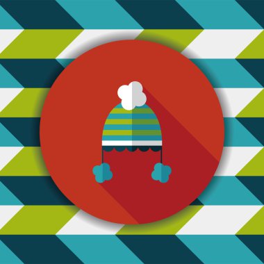 Bebek şapka düz simgesi ile uzun gölge, eps10