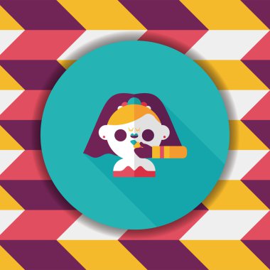 Gelinin düz ikonu, uzun gölgeli, eps10