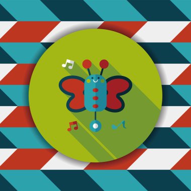 Uzun Gölge, eps10 ile kelebek müzik oyuncak düz simgesi