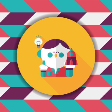 Uzay bilim adamları uzun gölge, eps10 düz simgesiyle