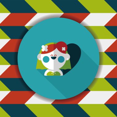 Gelinin düz ikonu, uzun gölgeli, eps10