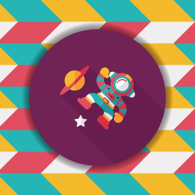 Uzun Gölge, eps10 ile uzay astronot düz simgesi