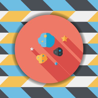 Uzun Gölge, eps10 ile alan göktaşı düz simgesi