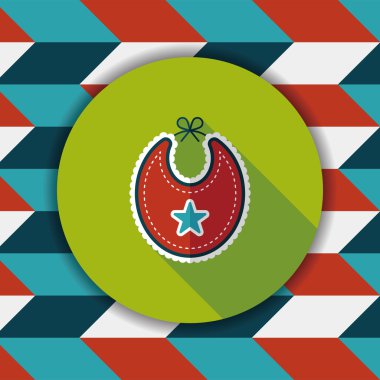 Bebek önlüğü uzun gölge, eps 10 düz simgesiyle