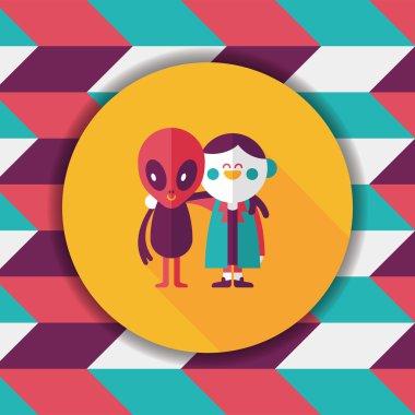 Uzun Gölge, eps10 ile alan yabancı dostluk düz simgesi