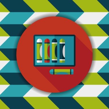 boya kalemi ile uzun gölge, eps10 düz simgesi