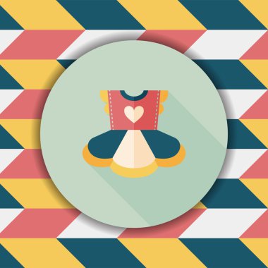 Çocuk elbise düz simgesi ile uzun gölge, eps10