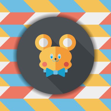 oyuncak ayı uzun gölge düz simgesi