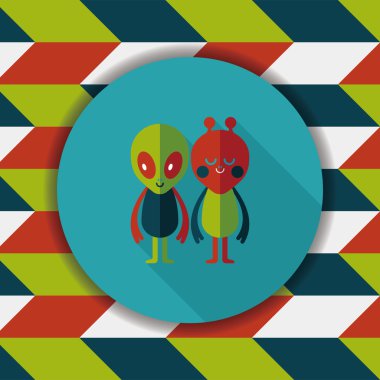 Uzun Gölge, eps10 ile alan yabancı dostluk düz simgesi