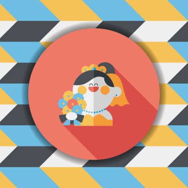 Gelinin düz ikonu, uzun gölgeli, eps10