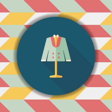 damat takım elbise düz simgesi ile uzun gölge, eps10 düğün