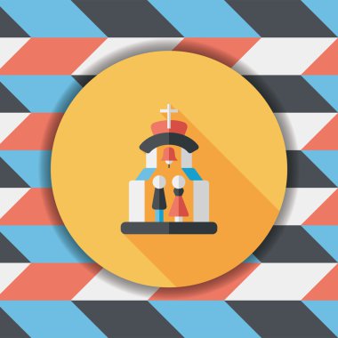 Uzun gölgeli Chruch Düz Simgesi 'nde düğün seremonisi.