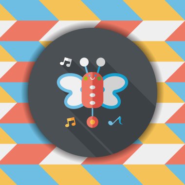 Uzun Gölge, eps10 ile kelebek müzik oyuncak düz simgesi