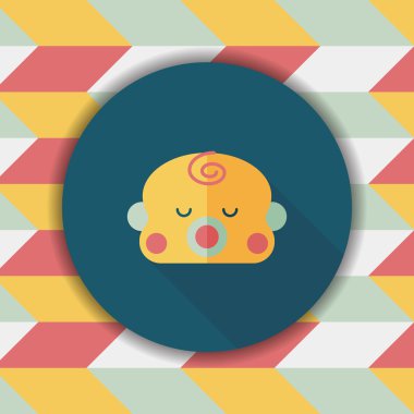 bebek çocuk düz simgesi ile uzun gölge, eps10