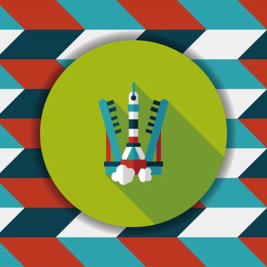 Uzun Gölge, eps10 ile alan roket düz simgesi