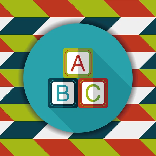 ABC blokken platte pictogram met lange schaduw, eps 10 — Stockvector