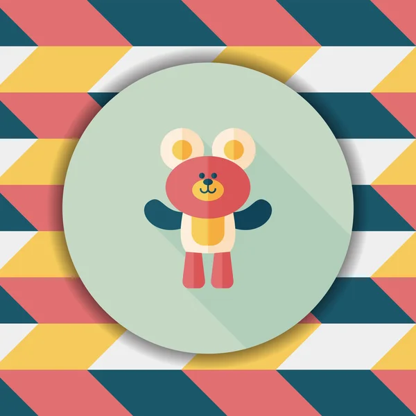 Teddy bear platte pictogram met lange schaduw, eps10 — Stockvector