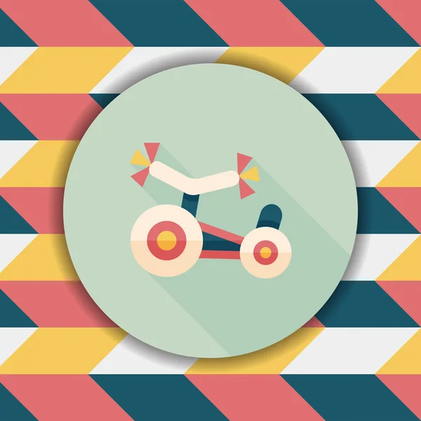 Niños Triciclo icono plano con sombra larga, eps10 — Vector de stock