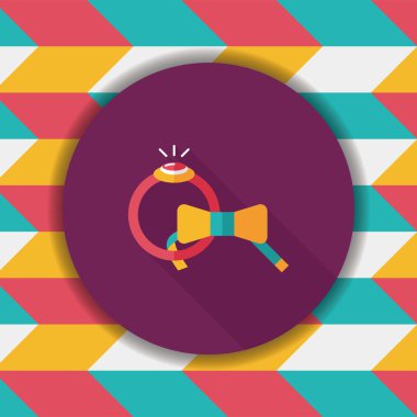 düz uzun gölge, eps10 simgesiyle damat kravat ve yüzük