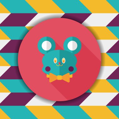 oyuncak ayı uzun gölge düz simgesi