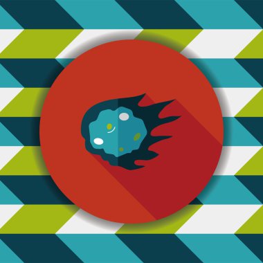 Uzun Gölge, eps10 ile alan göktaşı düz simgesi