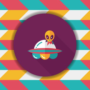 Uzun Gölge, eps10 ile uzay Ufo düz simgesi