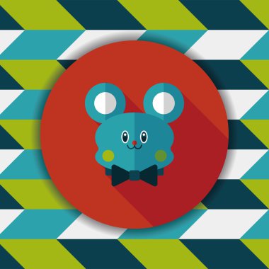 oyuncak ayı uzun gölge düz simgesi