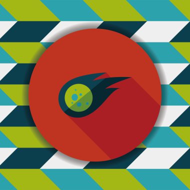 Uzun Gölge, eps10 ile alan göktaşı düz simgesi