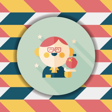 Uzay bilim adamları uzun gölge, eps10 düz simgesiyle