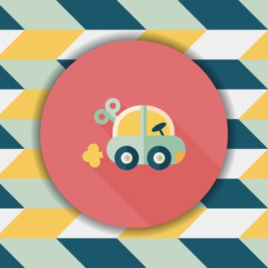 oyuncak araba düz simgesi ile uzun gölge, eps10
