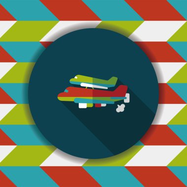 Uzay gemisi ile uzun gölge, eps10 düz simgesi