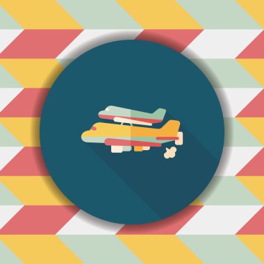 Uzay gemisi ile uzun gölge, eps10 düz simgesi