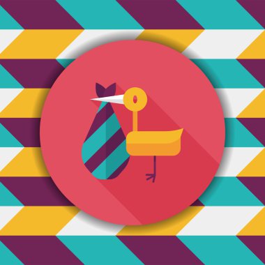 kuş ve bebek düz simgesi ile uzun gölge, eps10