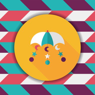 oyuncak uzun gölge, eps 10 düz simgesiyle asılı Bebek karyolası/beşik