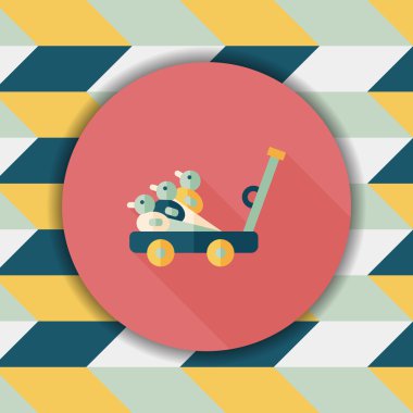 Uzun Gölge, eps10 ile düz simge oyuncak ördek sepeti