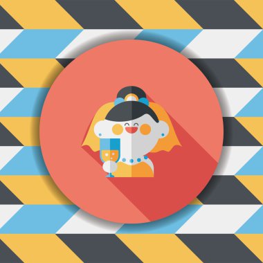 Gelinin düz ikonu, uzun gölgeli, eps10