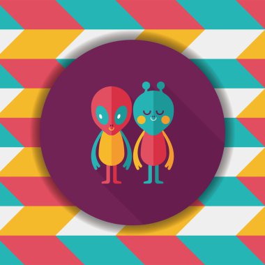 Uzun Gölge, eps10 ile alan yabancı dostluk düz simgesi